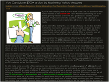 Money-making policy through Yahoo Answers